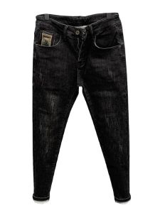 Slim Fit Black Denim Jeans Mens Retro Style Wear Resistant Cotton Elastic Long Trousers Youthful Trendy Straight Leg Pants