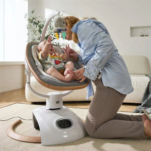 ตะโยกเก้าอี้โยกเด็กไฟฟ้า อัจฉริยะสำหรับเด็ก ทารกแรกเกิด เปลโยกนอนสำหรับ คานอัตโนมัตตะโยกเก้าอี้โยกเด็ก