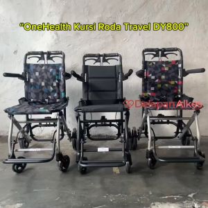 OneHealth Kursi Roda Travel DY 800 Dengan Handle Tarik Koper Aluminium Tas Cabin Size Pesawat Umroh