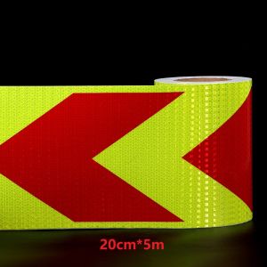 5cm/10cm/20cm*5M Waterproof Reflective Material Fluorescent Red Tape Self-adhesive Safety High Visibility Reflectors Car Sticker