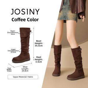 Josiny | Retro Warm-lined Long Boots Flat
