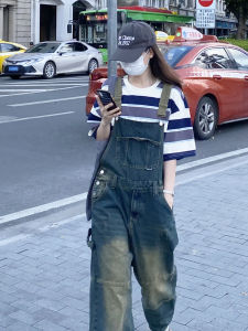 กางเกงยีนส์ทรงหลวมสไตล์อเมริกันย้อนยุคสำหรับผู้ชายและผู้หญิง ทรงลำลอง กางเกงยีนส์ทรงเดรส ทรงหลวม ทรงหลวม ทรงหลวม