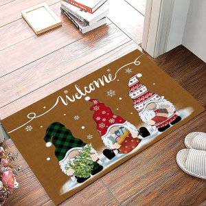 VIKAMA Xmas Welcome Doormat Washable Non‑Slip Floor Rug For Entrance Kitchen Balcony Christmas Home Decor