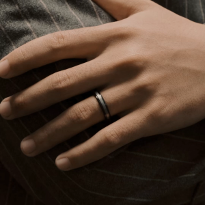 Racabel Breeze Black Ring - Cincin Tungsten Pria Hitam Anti Karat - 4mm