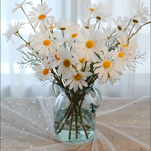 ดอกเดซี่ปลอม ผ้าไหมคุณภาพสูง สำหรับแต่งบ้าน งานแต่งงาน ถ่ายรูป สวยเหมือนจริง  (เลือกสีได้)