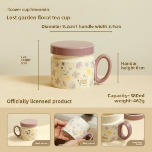 Lotus Blue | High Aesthetics Ceramic Tea Cup with Tea Filter and Lid