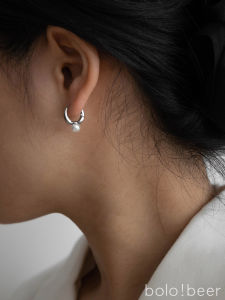 French Style Bolo Earrings for Women Vintage Pearl Ring Ear Studs Trendy Accessory with Unique Design Sense