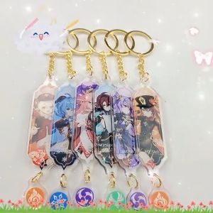 Genshin Impact Acrylic Keychains Anime Animation Double Sided Keychain Pendant Yae Miko Raiden Shogun Kamisato Ayaka