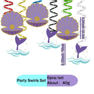 Theme Shell Spiral Happy Birthday Swirl Hanging Ornaments Party Background Layout Decor Supplies Kit Arrangement Gifts