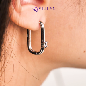 MEILYN Anting Klip Mata Bulat Oval GG4 Perak Cantik 0262230445