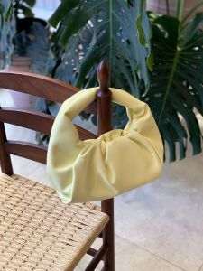 Cloud Shape Yellow Dumpling Style Womens Handbag Fashionable Underarm Single Shoulder Bag Casual Simple Leisure Handbag