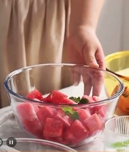 Myelement Tempere Glass Mixing Bowl Salad Bowl Tableware Bakeware Glass Salad Bowls for Kitchen Microwave and Oven Safe