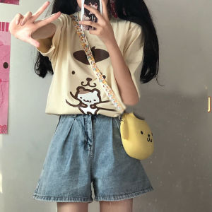 Japanese Style Pure Cotton Oversize Short Sleeve T-Shirt Womens Loose Fit Summer New Arrival Student Fashion Sweet College