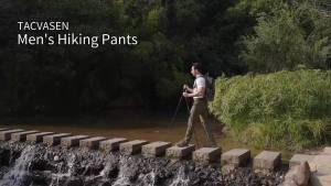 TACVASEN | Mens Hiking Cargo Pants Quick Dry Lightweight Stretch Nylon Ripstop Water Resistant Outdoor Work Fishing 5 Zipper Pockets