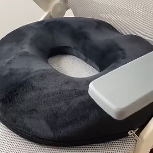 Luxerest Modern Comfort Foam Donut Seat Cushion with Velour Cover And Anti-Slip Base