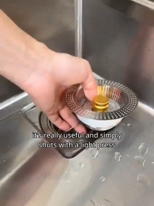 Upgraded Kitchen sink filter stainless steel filter Bouncing coresink with press type Universal Deodorant Anti-Blocking