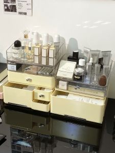 Desktop Makeup Cosmetic Storage Box Drawer Style Organizer Dustproof Skin Care Lipstick High End Feeling Arrangement Box