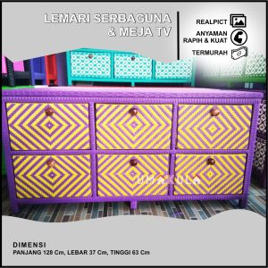 LEMARI RAK 6 WARNA MOTIF GARIS ROTAN SINTETIS MURAH / LACI SERBAGUNA MODERN / RAK PENYIMPANAN BAJU /BERKAS MEJA TV MINIMALIS TERMURAH 2023