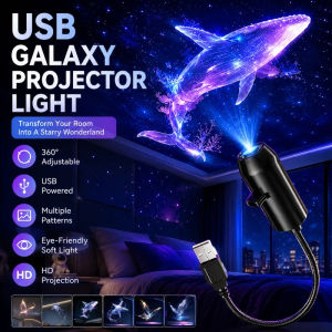【Vivid Starry Ocean Projection】Butterfly Whale Theme LED Night Light Multicolor Effect Night Light/Star Projector/Sleep Aid/Starry Sky Lamp/Moon Lamp/Creative LED Night Light for Bedroom/Logo Projector Lamp/Trending Background Light蝴蝶鲸鱼主题LED夜灯