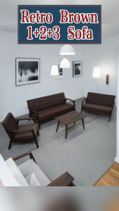 🔥Sofa Terkini Baru bagi meja FREE COFFEE TABLE🔥SamPoint Furniture Modern Sofa Set / Solid Wood Sofa & Coffee Table Grey and Brown / Fabric Sofa Set_1 Seater + 2 Seater + 3 Seater + Coffee Table _Ready Stock + DIY + Free Installation