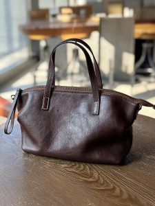 Retro Casual Genuine Leather Dumpling Bag First Layer Cowhide Crossbody Tote Shoulder Bag Vegetable Tanned Soft Leather Handbags for Women