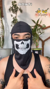 Y2K Skull Balaclava for Motorcycle and Outdoor Sports UV Protection Fishing Anti-uv Sunshade Hood Hat Hiphop Full Face Mask