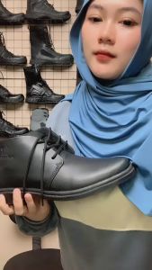 Sepatu PDH TNI Polri Brimob Security Satpam Kulit Hitam Doff Rubber Sole VMESTE