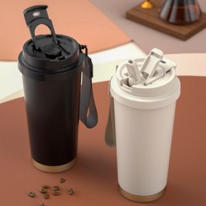 Portable Ceramic Coating Tumbler Durable Stainless Steel Coffee Mug Reusable Double Wall Vacuum Insulated Cups Exquisite Gifts