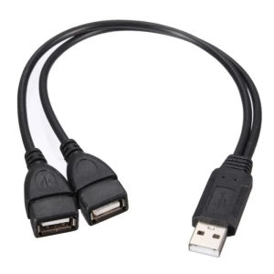 USB A 2.0 Splitter Cable Male A to Female A Cable One To Two Y Type USB-A Male Charger Cable for Android Samsung Tablet Laptops