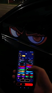 2 Pcs LED Matrix Pixel Panel Car Lorry Eyes Bluetooth APP USB Flexible RGB Pattern Graffiti Text Display Lampu Kereta