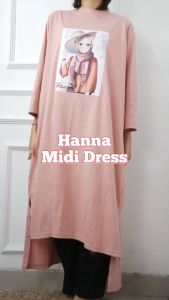 PRISKILLA CELL HANNA MIDI DRESS BC KAOS KATUN COMBED 24S APLIKASI SABLON: Gamis Midi Dress Wanita Kekinian Jumbo Size S M L XL XXL / 2XL Midi Dress Korean Style Dress Kondangan Wanita Elegan Modern Gamis Wanita Trend Ootd Hijab Ukuran Remaja Tanggung