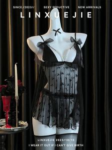 Seductive High-end Lace Pajamas Perspective Nightgown