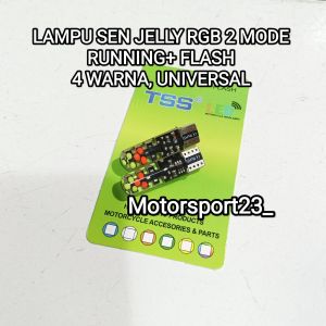 Lampu sen jelly RGB TSS lampu sen jelly T10 led sen jelly COB 2 mode running+ flash 7 warna lampu sen jelly motor mobil Universal