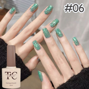 1 Chiếc TC 2025 Lấp Lánh Kim Cương Gel Sơn Móng Tay Phản Quang Lấp Lánh Vàng & Xanh Dreamland Ánh Sáng Dấu Vết Móng Tay Nghệ Thuật 10Ml