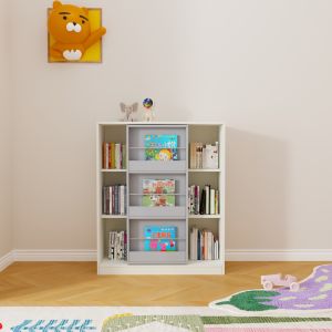 KEBIXIONG | Sliding Door Wooden Bookcase Storage for Children
