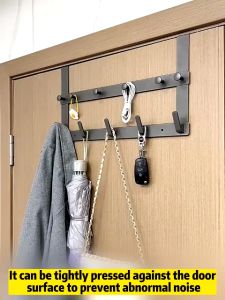 Door Rear Hook Double Layers Coat Clothes Storage Rack Hook Hanger with 6 Hooks