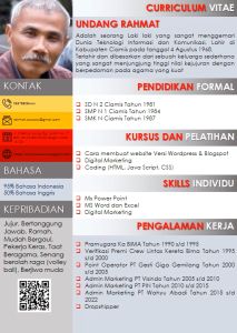 CV Dalam Format PPTX Ukuran 297x21cm Model Potrait