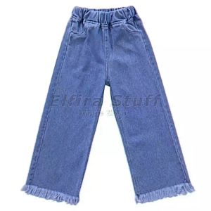 celana jeans panjang kulot rawis anak terbaru 2025 modern | celana jeans panjang kulot pinggang karet
