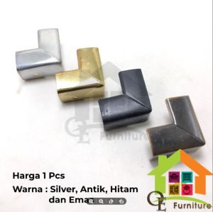 +Skrup Plat Siku Box 34x19 mm / Corner Siku Sudut Box / Hantaran Mahar Speaker Salon / Hardcase Spiker - Omah Engsel