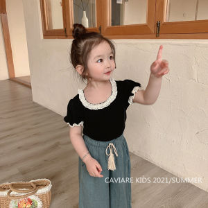 Sweet Lace Shirt for Girls Clothes Summer Thin Breathable Cotton Kids Shirt Toddler Mesh Blouse Children t Shirt Teenager Tops