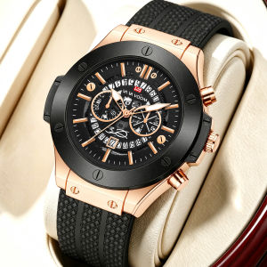 2023 New Mens Watch Top Brand Luxury Sports Silicone Strap Japanese Movement Calendar Quartz Waterproof Watch Relogio Masculino
