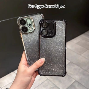 Luxury Bling Glitter Plating Case for OPPO Reno 16 15 14 13 Pro Lens Protector Airbag Anti-drop Skin Touch Soft TPU Phone Cover