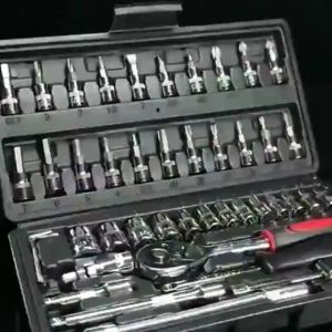 Set Kunci Sok Kunci Shock 46 pcs Mobil Motor Lengkap Socket Tool Kit Pas Ring Motor Mobil