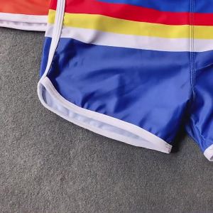 Quần Bơi Nam Gợi Cảm Họa Tiết Cầu Vồng Có Đệm Nâng Ngực Chất Liệu Polyester Nylon Họa Tiết Ván Lướt Sóng.
