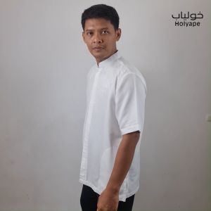 Holyape Baju Koko Muslim Medium Jumbo Lengan Pendek Polikatun Putih Tulang 23 Thawuus Senada