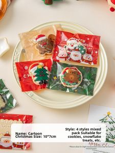 Meidi | Christmas Transparent Individual Packaging Bag Food-grade Zigzag Sealed