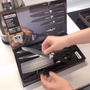 Bộ dao nhà bếp 6 món thiết kế đẹp chống dính không gỉ Lucky LK-011 thương hiệu Đức