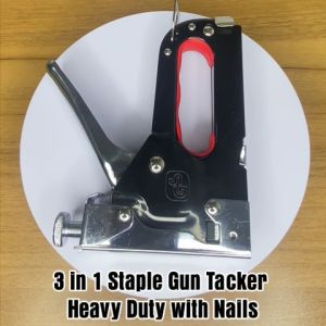 MP00 3in1 Manual Staple Gun Tacker Heavy Duty Professional with Multiple Usage Stapler for Wood DIY Upholstery