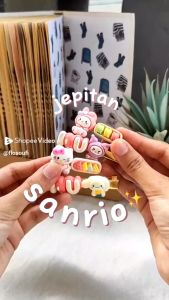 Jepit Rambut Anak Edisi Sanrio isi 2pcs Motif Kartun Warna Permen Gaya Korea Untuk Anak Perempuan
