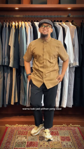 SAMASE Kemko Basic Shirt U152P Kemeja Koko Pakaian Muslim Pria Dewasa Lengan Pendek Terbaru